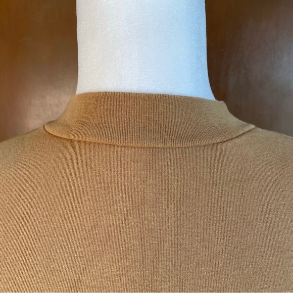 Forever 21 Women’s Tan Long Sleeve Mock Neck Mini Bodycon Dress Medium - Picture 5 of 10